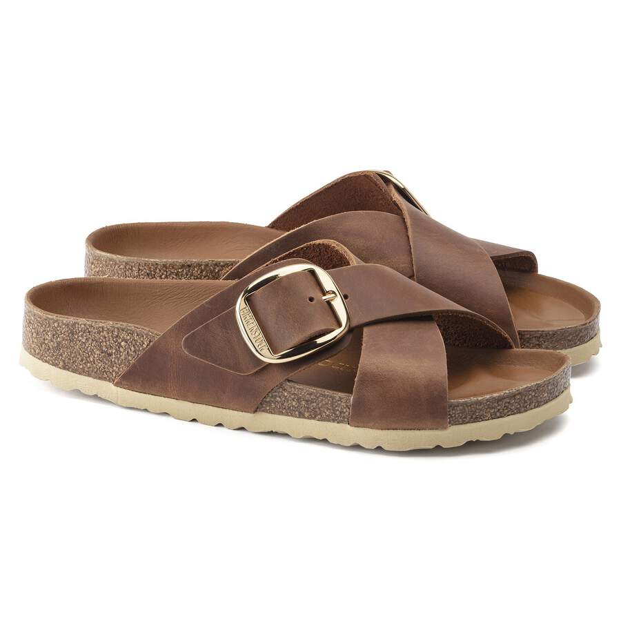 Siena Big Buckle Natural Leather Oiled - Cognac