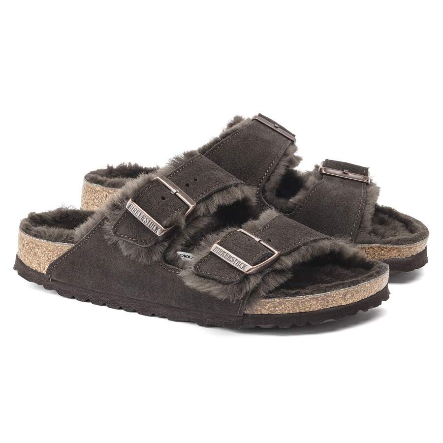Arizona Shearling Suede Leather/Fur - Mocha