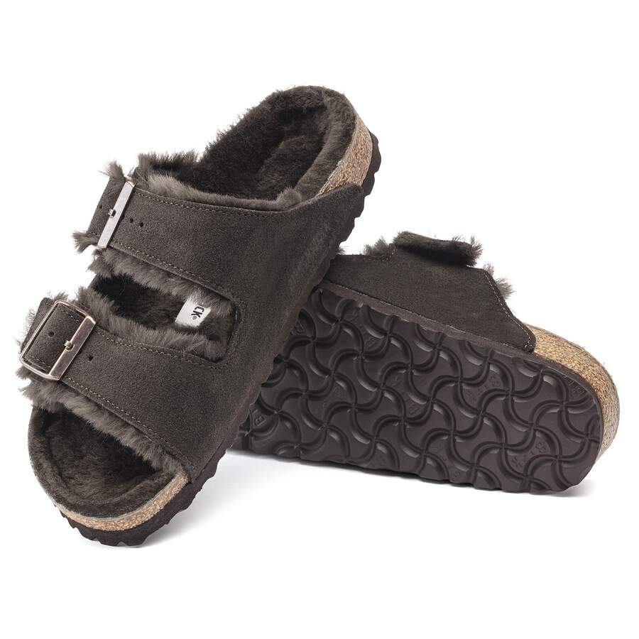 Arizona Shearling Suede Leather/Fur - Mocha