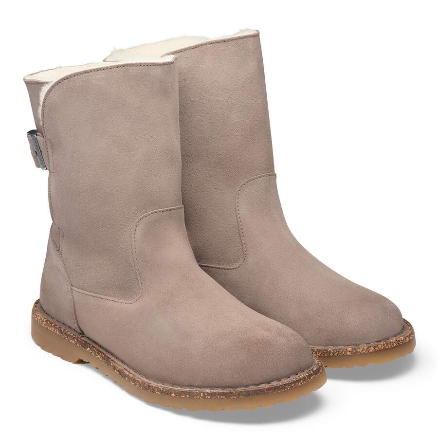 Uppsala Shearling Suede Leather - Desert Dust Gray Taupe