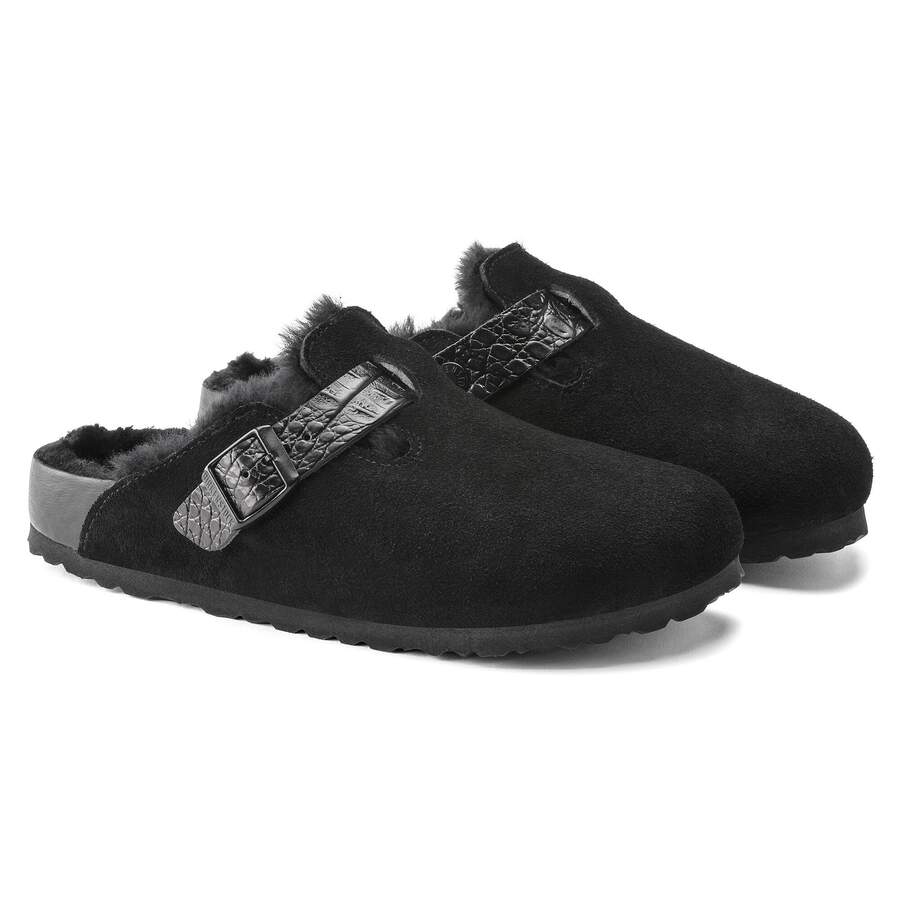 Boston Shearling Suede Leather - Black