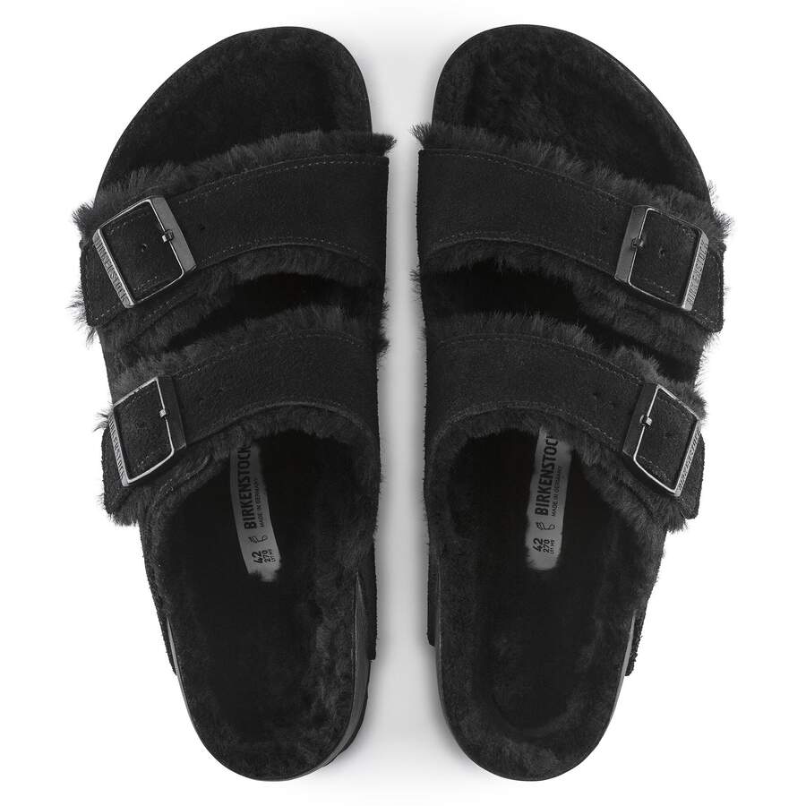 Arizona Shearling Suede Leather/Fur - Black