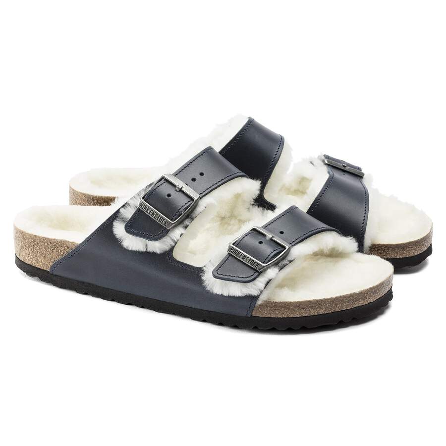 Arizona Shearling Waxy Leather Oiled - Navy