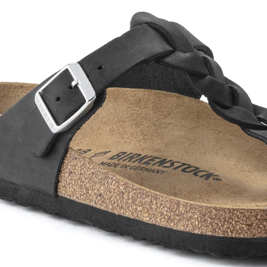 Gizeh Braided Natural Leather Oiled - Black