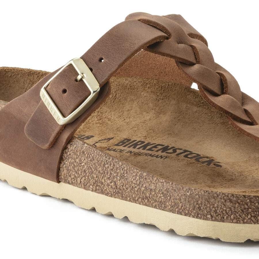 Gizeh Braided Natural Leather Oiled - Cognac