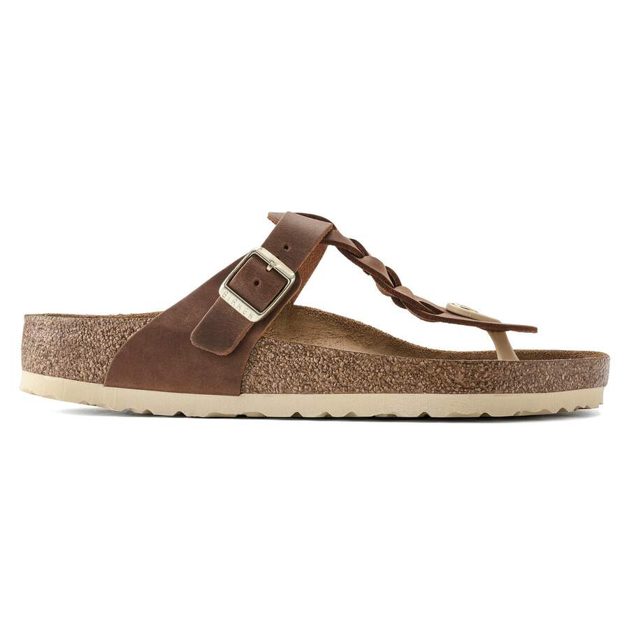 Gizeh Braided Natural Leather Oiled - Cognac