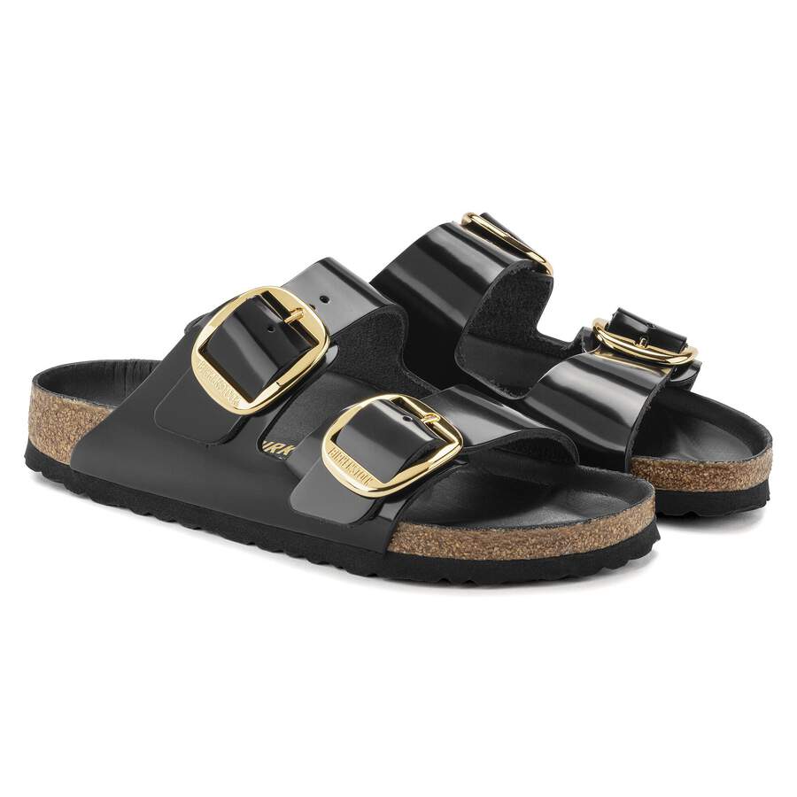 Arizona Big Buckle Natural Leather Patent - High Shine Black