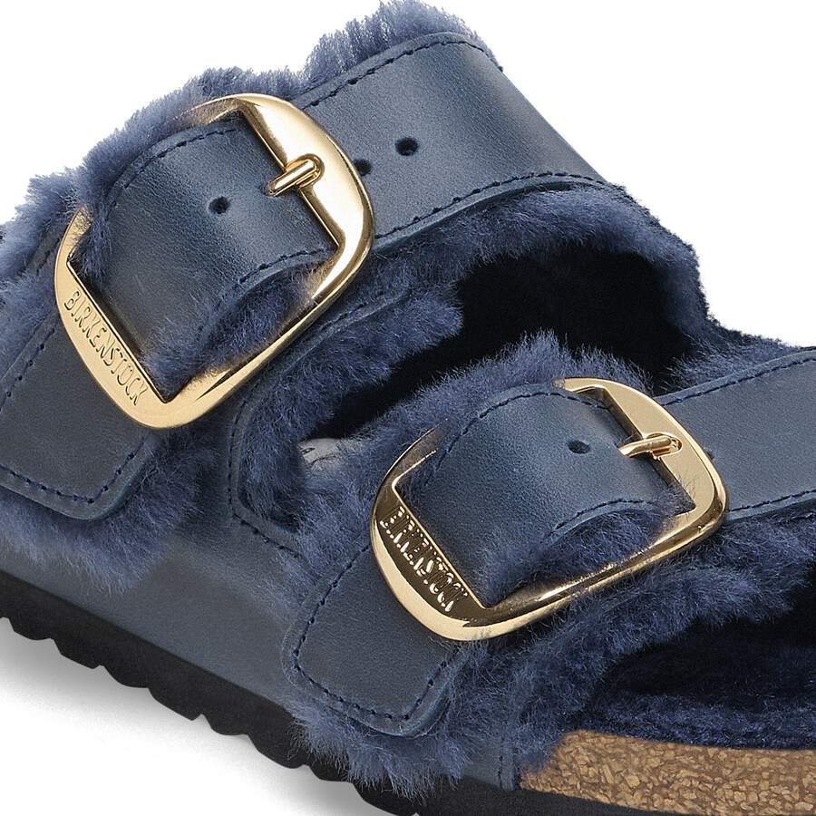 Arizona Big Buckle Shearling Natural Leather Oiled - Midnight Blue
