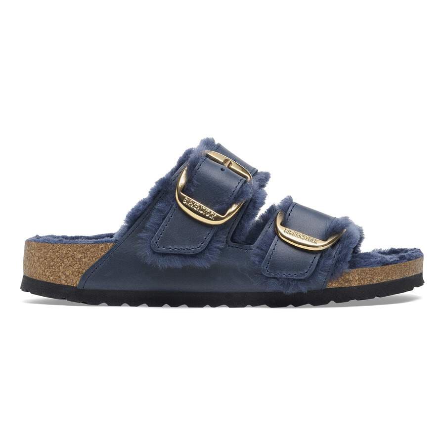 Arizona Big Buckle Shearling Natural Leather Oiled - Midnight Blue