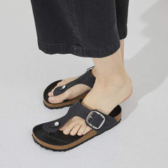 Gizeh Big Buckle Natural Leather Oiled - Black
