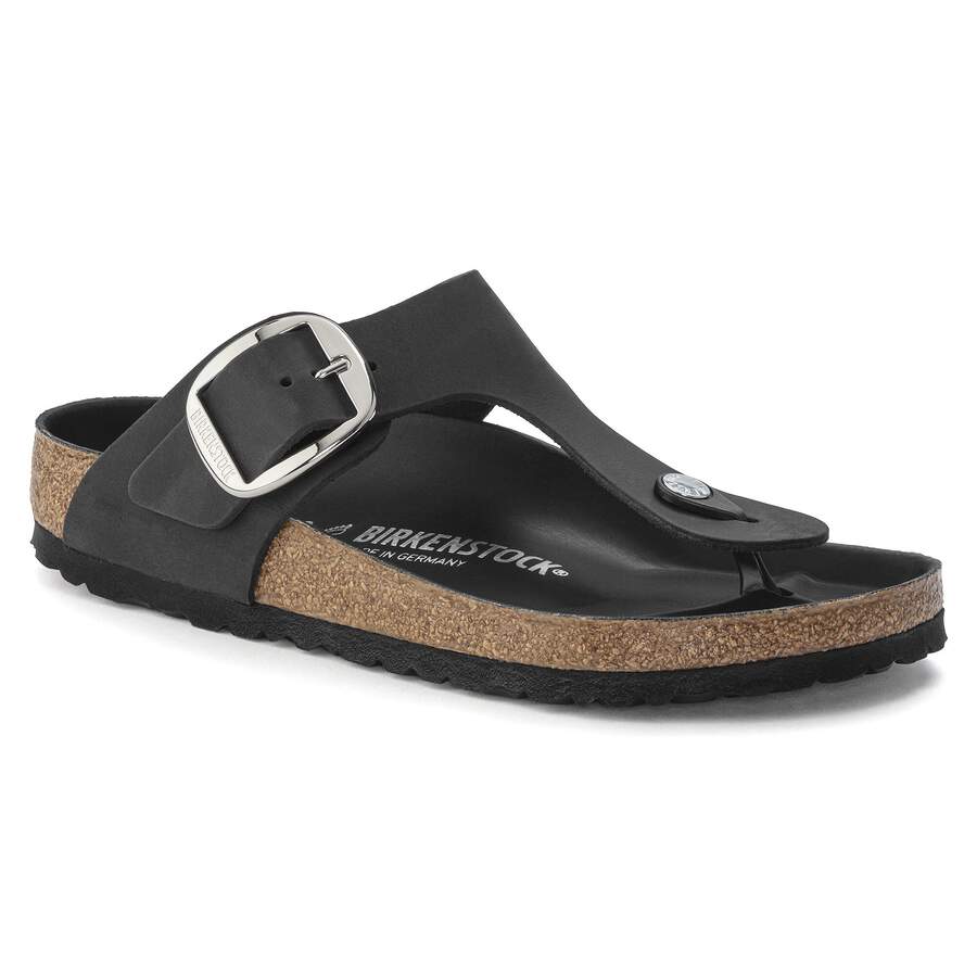 Gizeh Big Buckle Natural Leather Oiled - Black