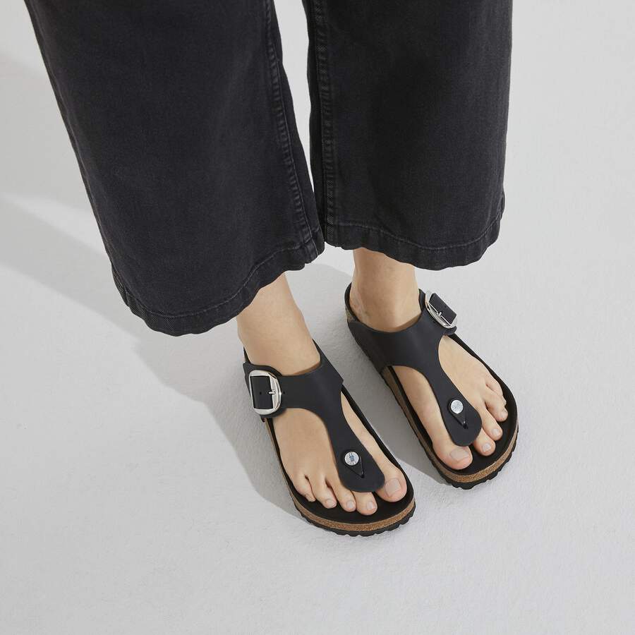 Gizeh Big Buckle Natural Leather Oiled - Black