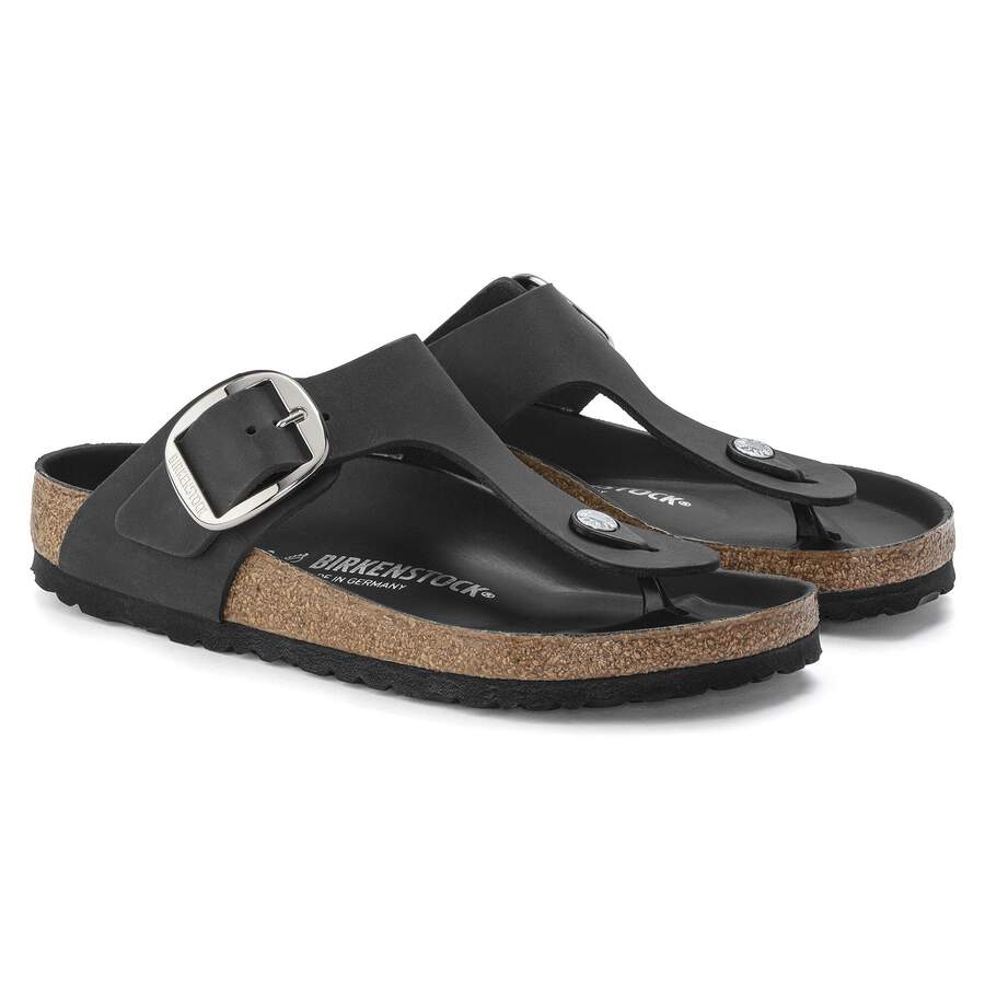 Gizeh Big Buckle Natural Leather Oiled - Black