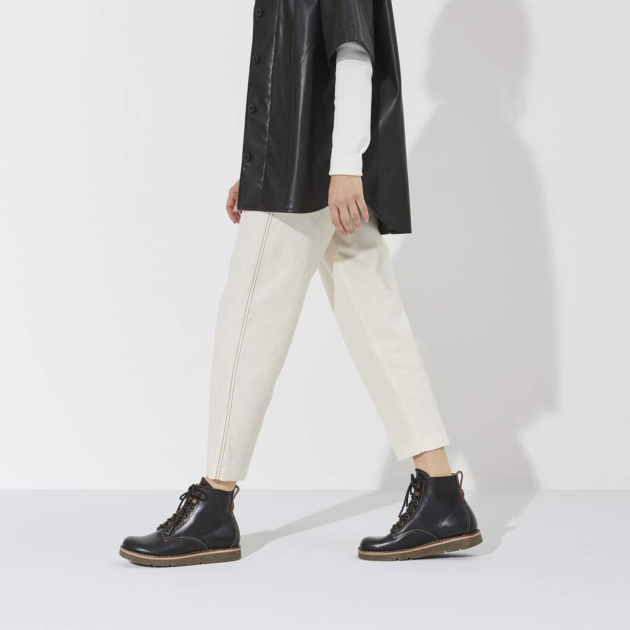 Birmingham Lace Women Natural Leather Oiled - Black
