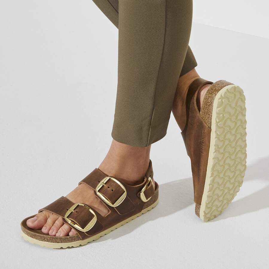 Milano Big Buckle Natural Leather Oiled - Cognac