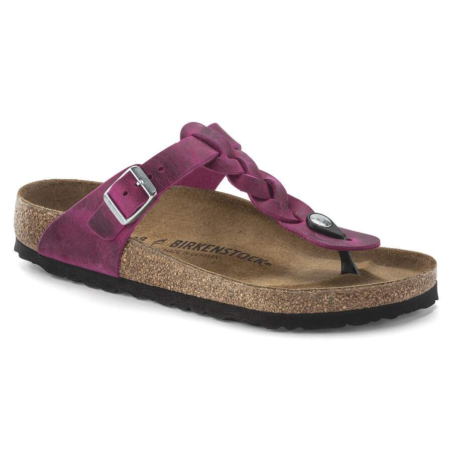 Gizeh Braided Natural Leather Oiled - Festival Fuchsia