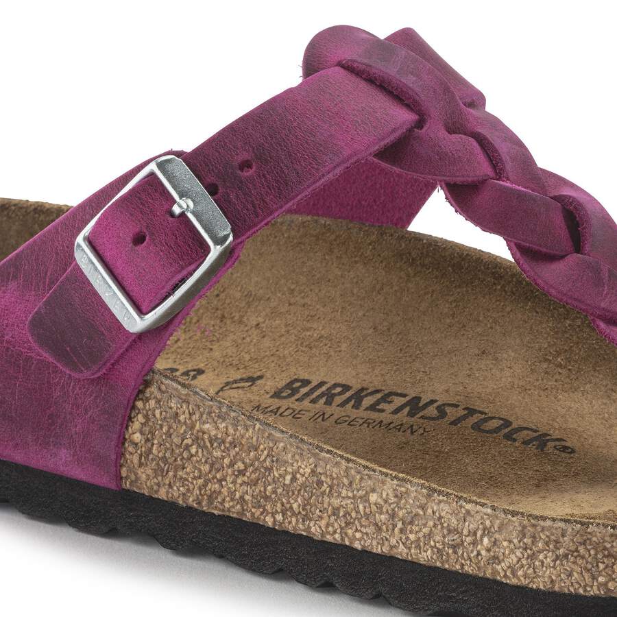 Gizeh Braided Natural Leather Oiled - Festival Fuchsia