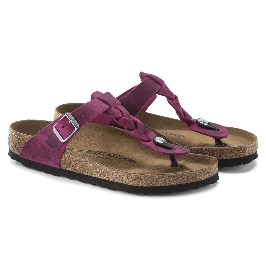 Gizeh Braided Natural Leather Oiled - Festival Fuchsia