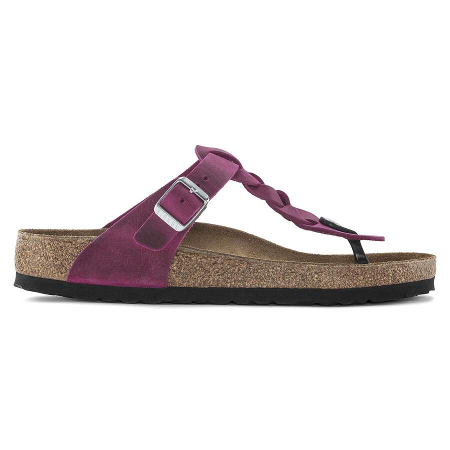 Gizeh Braided Natural Leather Oiled - Festival Fuchsia