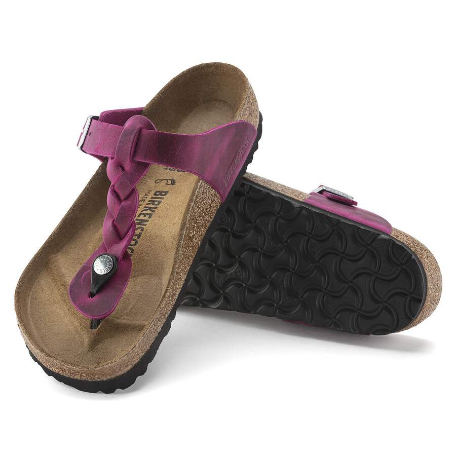 Gizeh Braided Natural Leather Oiled - Festival Fuchsia