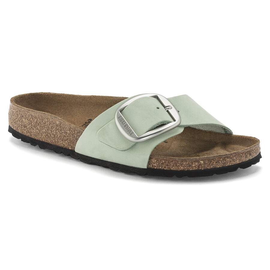 Madrid Big Buckle Nubuck Leather - Matcha