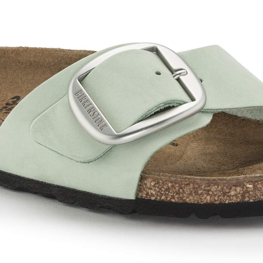 Madrid Big Buckle Nubuck Leather - Matcha