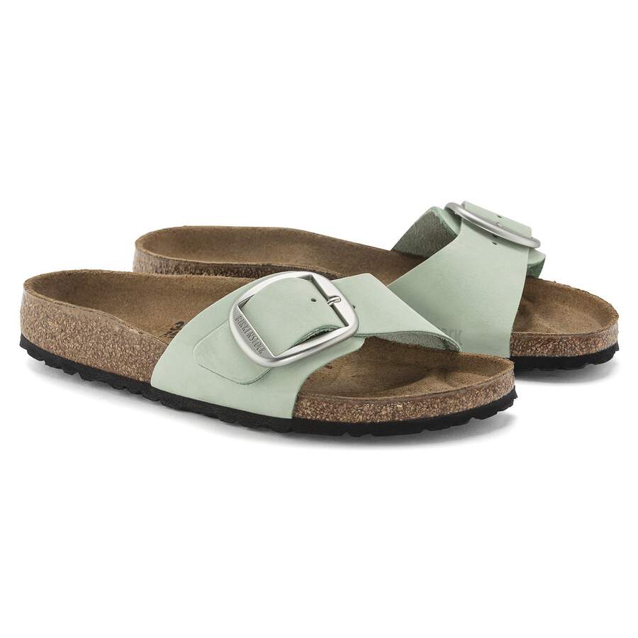 Madrid Big Buckle Nubuck Leather - Matcha