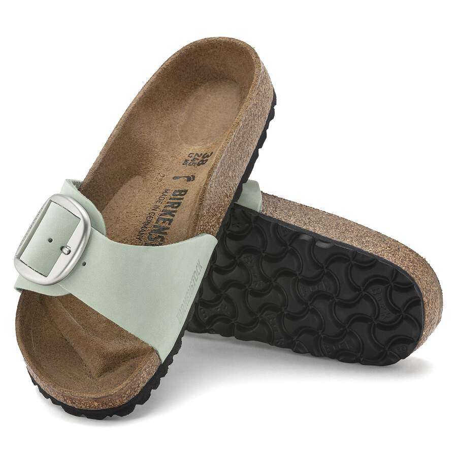 Madrid Big Buckle Nubuck Leather - Matcha