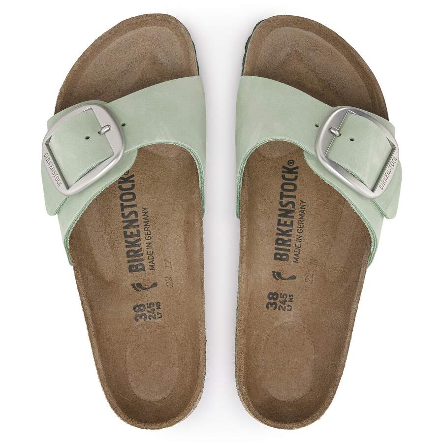 Madrid Big Buckle Nubuck Leather - Matcha