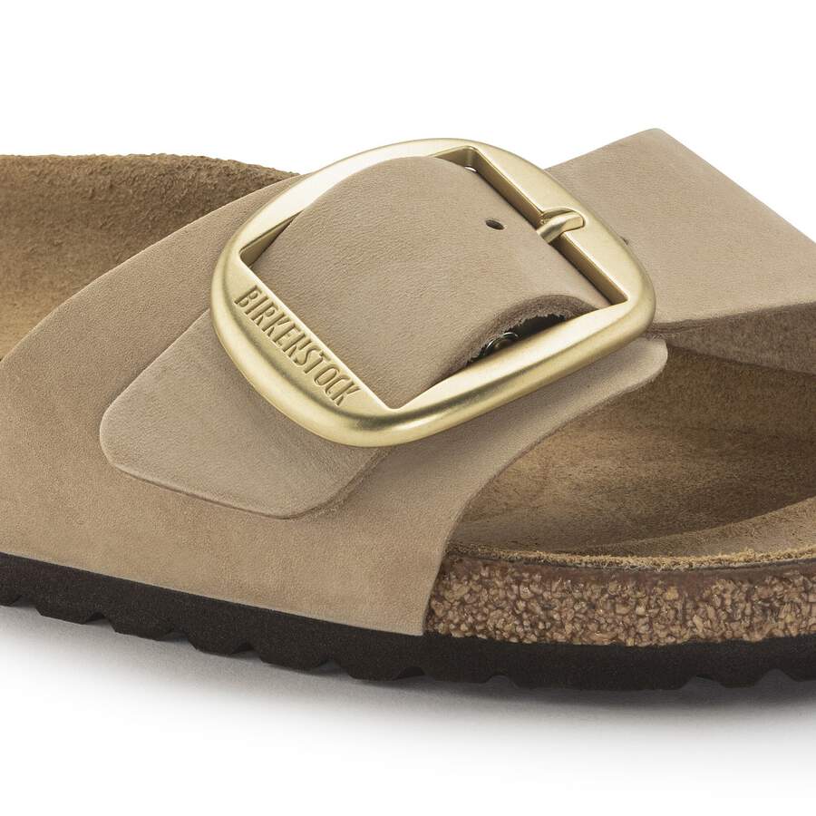 Madrid Big Buckle Natural Leather Nubuck - Sandcastle
