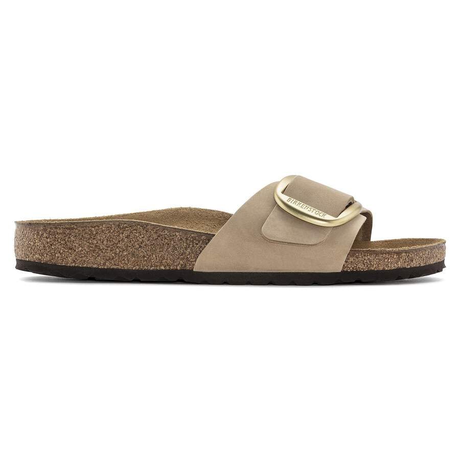 Madrid Big Buckle Natural Leather Nubuck - Sandcastle
