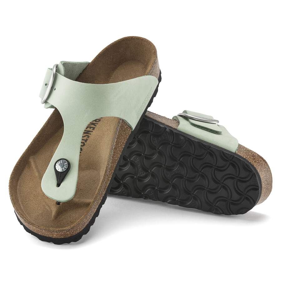 Gizeh Big Buckle Nubuck Leather - Matcha
