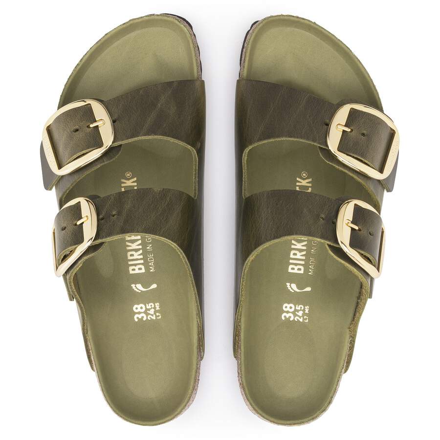 Arizona Big Buckle Natural Leather Oiled - Olive Green