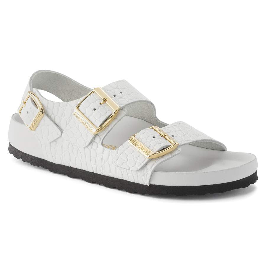 Milano Rivet Logo Natural Leather Embossed - Emboss white