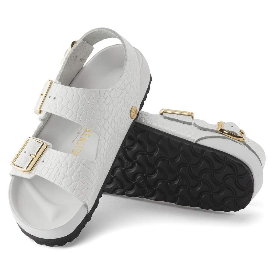 Milano Rivet Logo Natural Leather Embossed - Emboss white