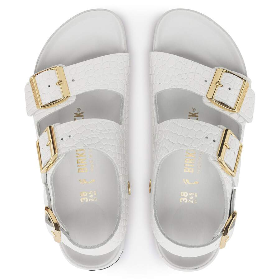 Milano Rivet Logo Natural Leather Embossed - Emboss white