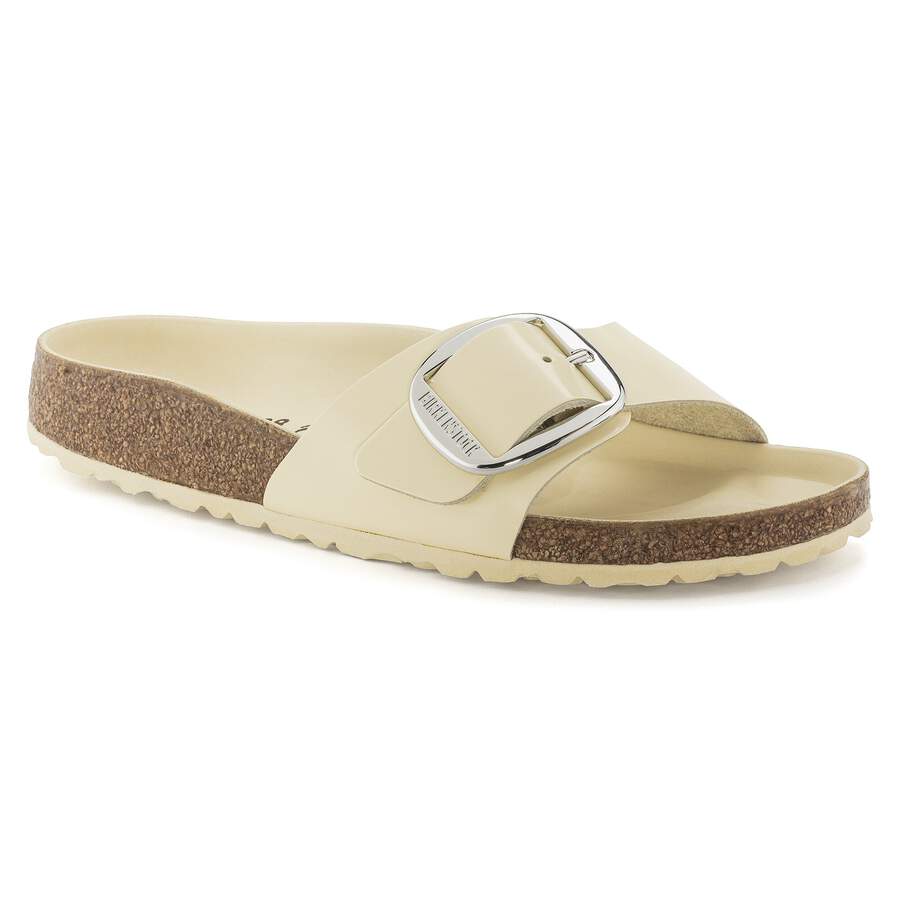 Madrid Big Buckle Natural Leather Patent - High Shine Butter