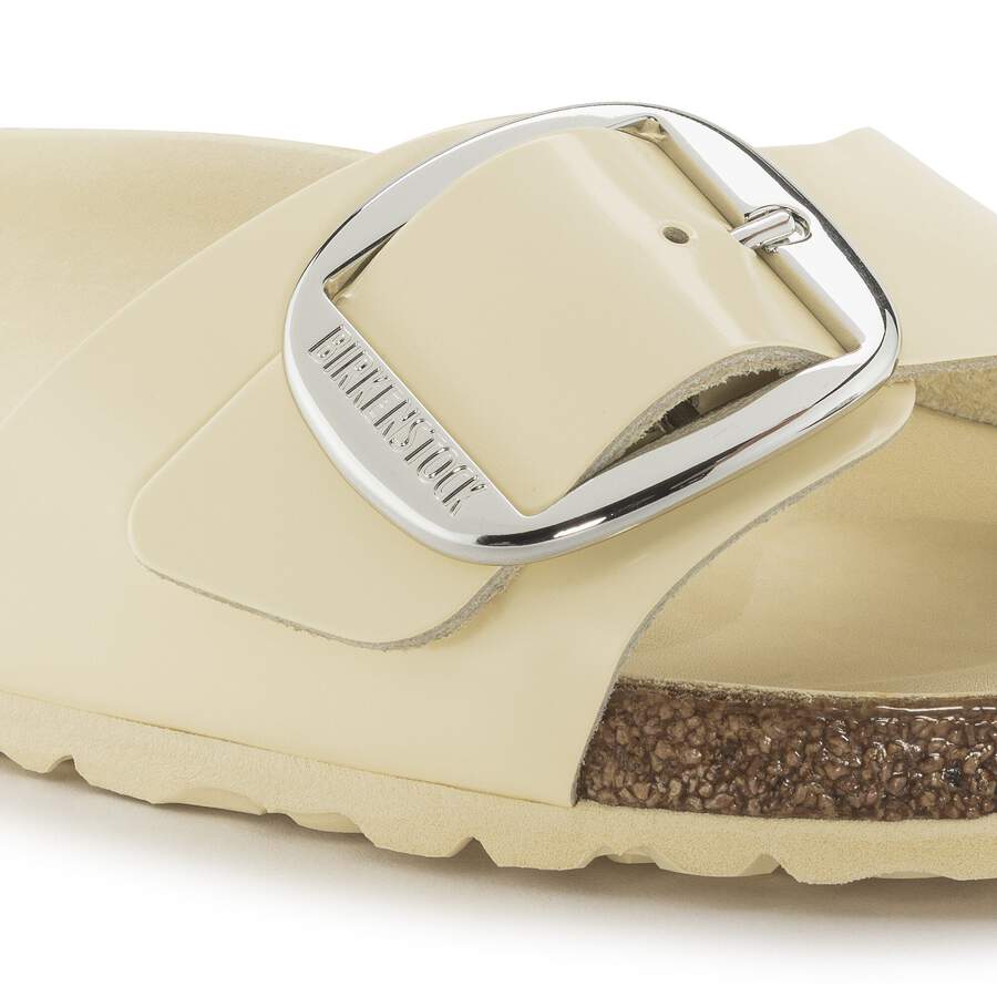 Madrid Big Buckle Natural Leather Patent - High Shine Butter