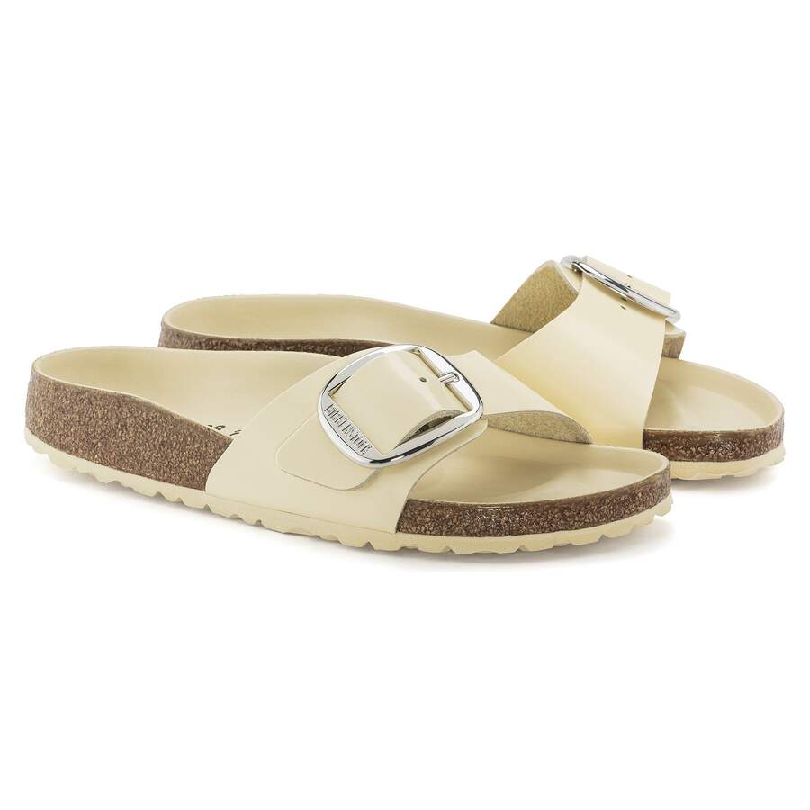 Madrid Big Buckle Natural Leather Patent - High Shine Butter