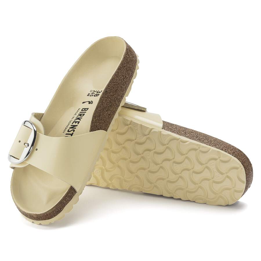 Madrid Big Buckle Natural Leather Patent - High Shine Butter