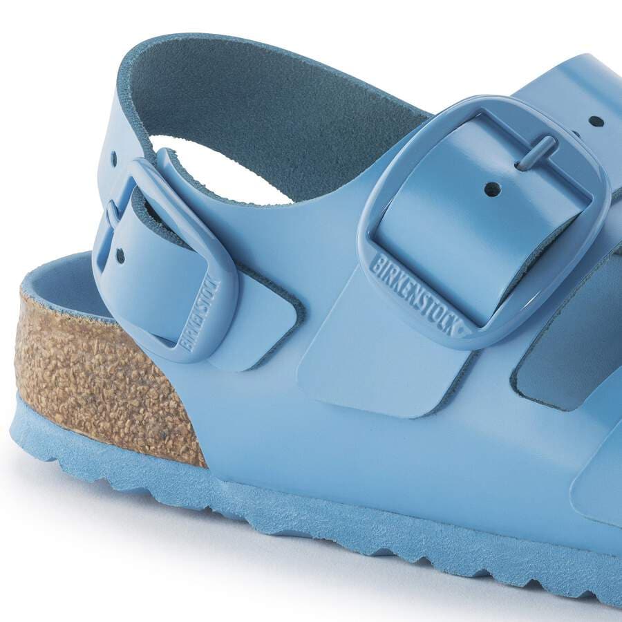 Milano Big Buckle Natural Leather Patent - High Shine Sky Blue