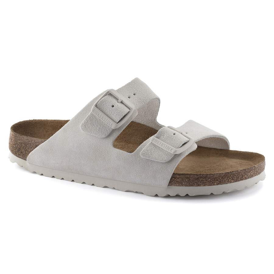 Arizona Soft Footbed Suede Leather - Antique White
