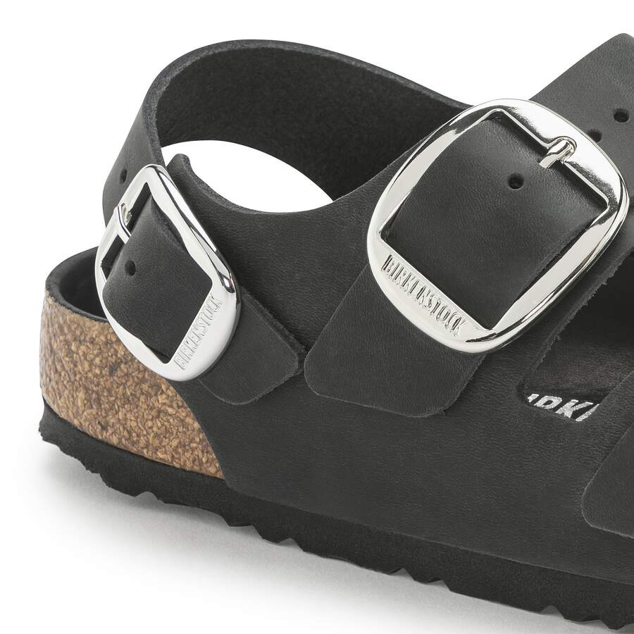 Milano Big Buckle Natural Leather Oiled - Black