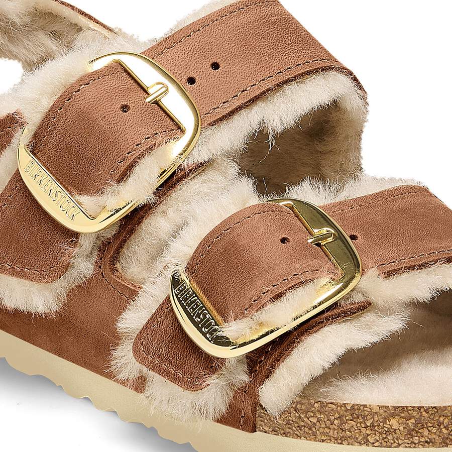 Milano Big Buckle Shearling Natural Leather Oiled - Cognac