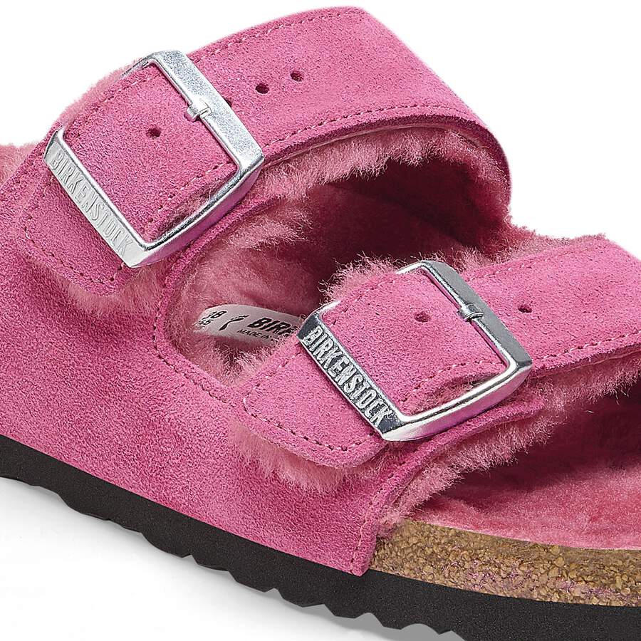 Arizona Shearling Suede Leather/Fur - Fuchsia Tulip
