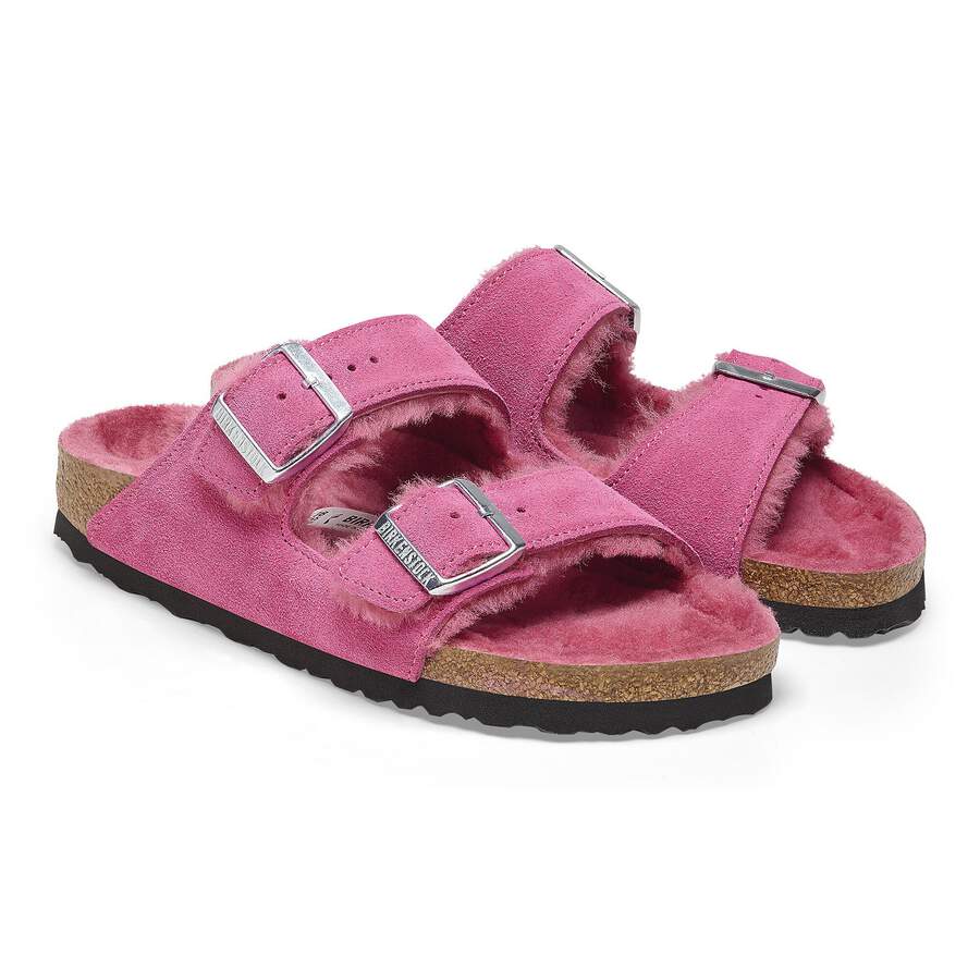 Arizona Shearling Suede Leather/Fur - Fuchsia Tulip
