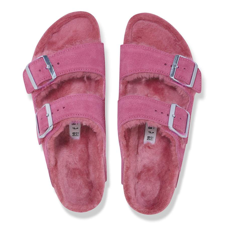 Arizona Shearling Suede Leather/Fur - Fuchsia Tulip