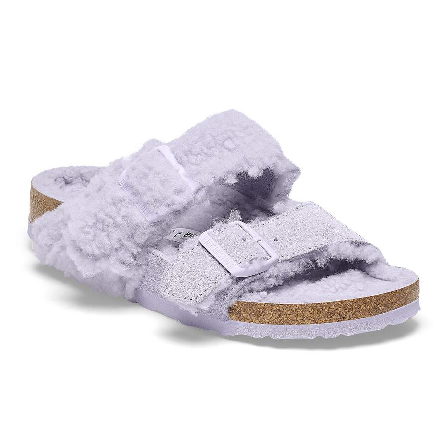 Arizona Teddy Split Suede Leather/Fur - Purple Fog