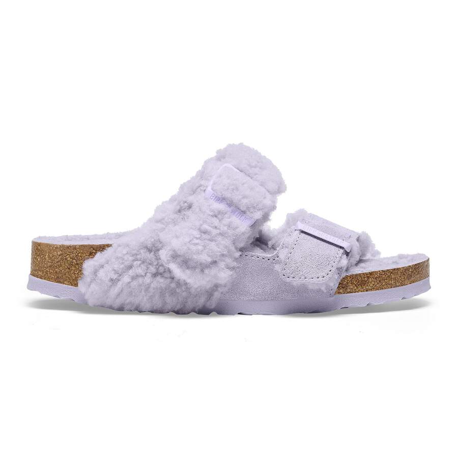 Arizona Teddy Split Suede Leather/Fur - Purple Fog