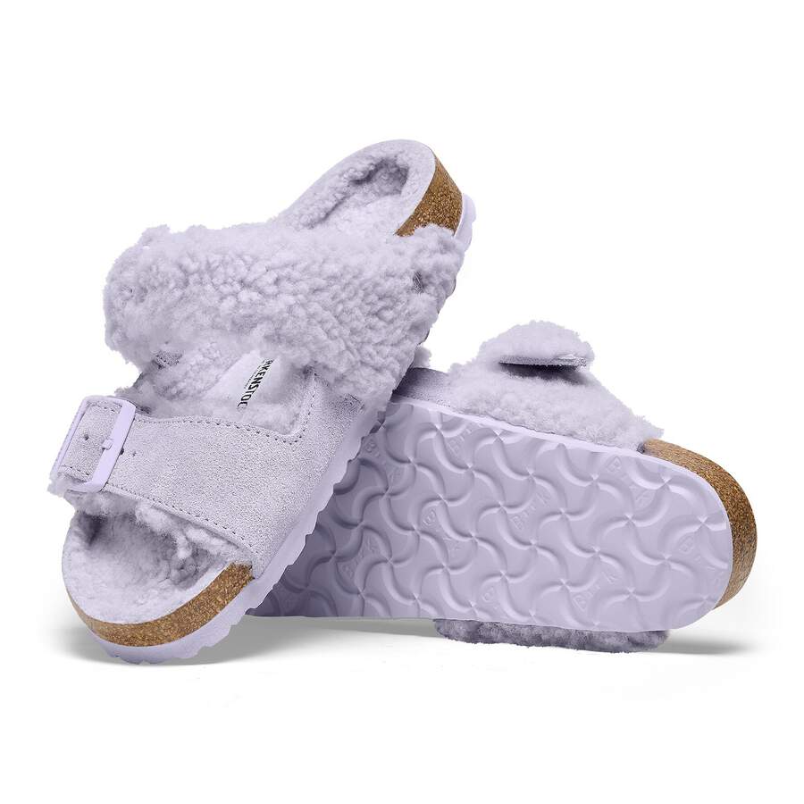Arizona Teddy Split Suede Leather/Fur - Purple Fog
